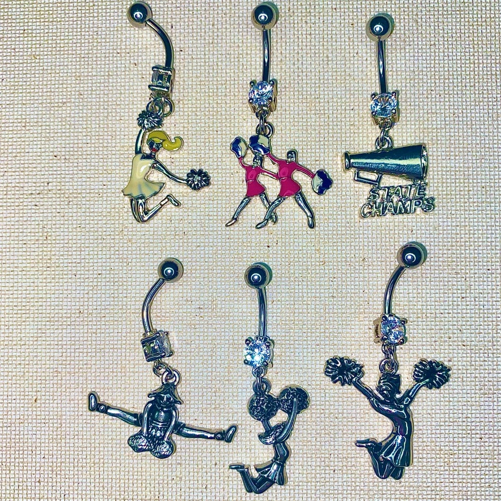 Cheerleader Belly Rings Lot. 14g. Brand New.